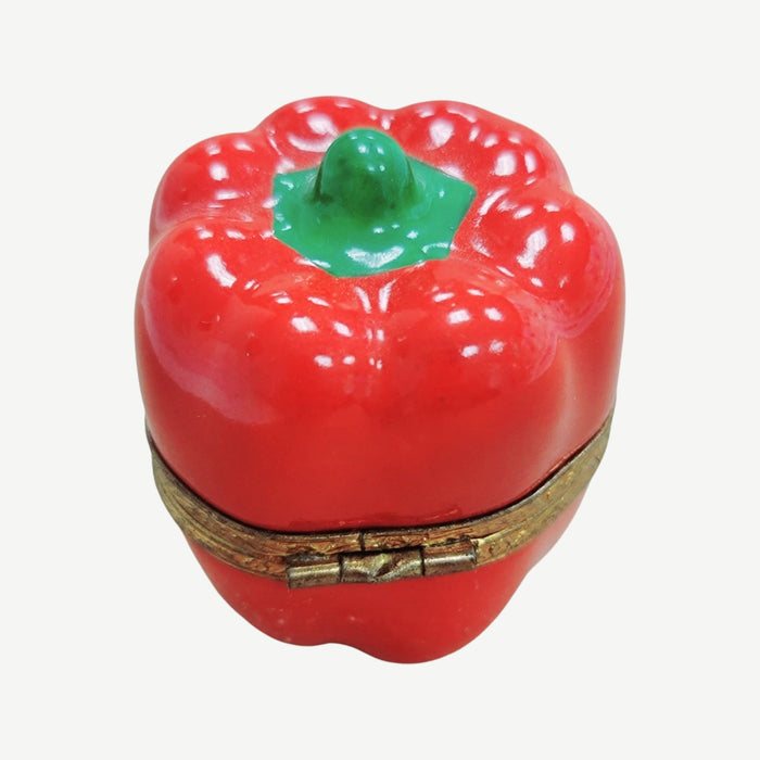 Vibrant Red Pepper Limoges Box for Culinary Collectors Porcelain Limoges vegetables French Trinket Box