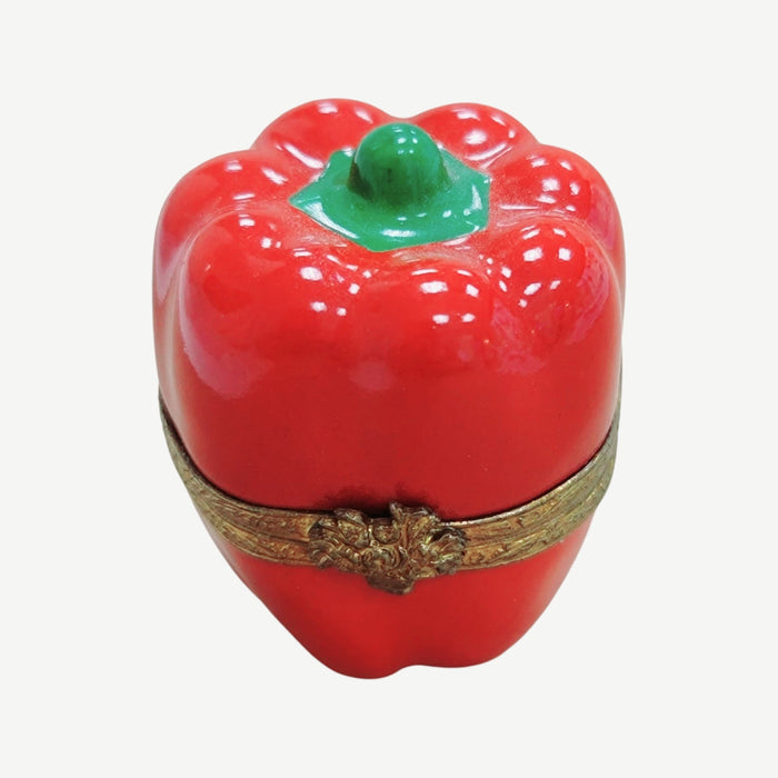 Vibrant Red Pepper Limoges Box for Culinary Collectors Porcelain Limoges vegetables French Trinket Box