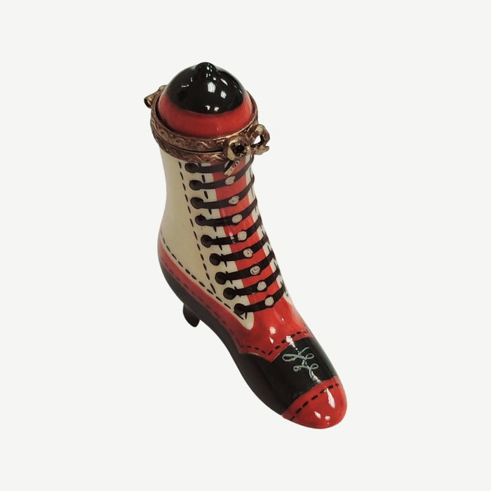 Victorian Boot Figurine for Shoe Enthusiasts Porcelain Limoges shoe figurine French Trinket Box