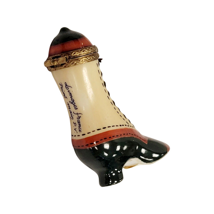Victorian Boot Figurine for Shoe Enthusiasts Porcelain Limoges shoe figurine French Trinket Box