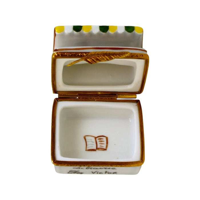 Victor's Book Store Limoges Box for Book Lovers Porcelain Limoges book professional French Trinket Box