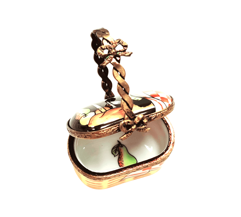 Vintage Limoges Picnic Basket for Collectors Porcelain Limoges basket home French Trinket Box