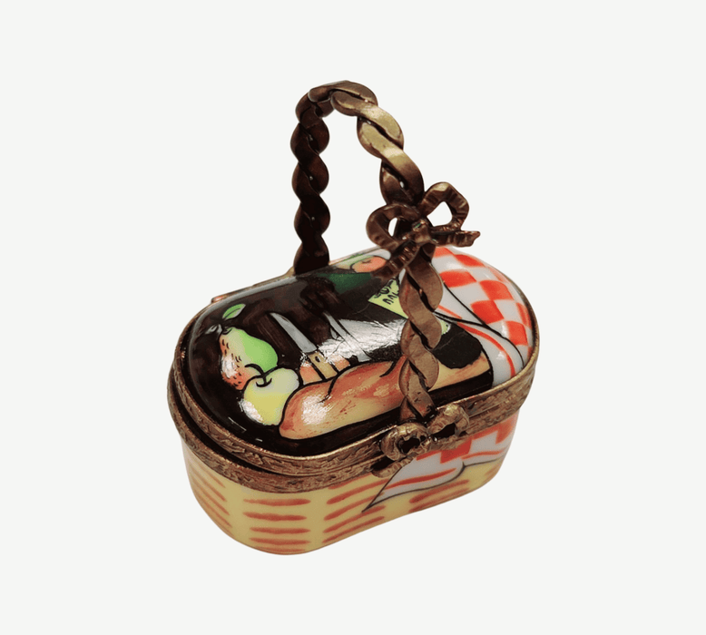 Vintage Limoges Picnic Basket for Collectors Porcelain Limoges basket home French Trinket Box