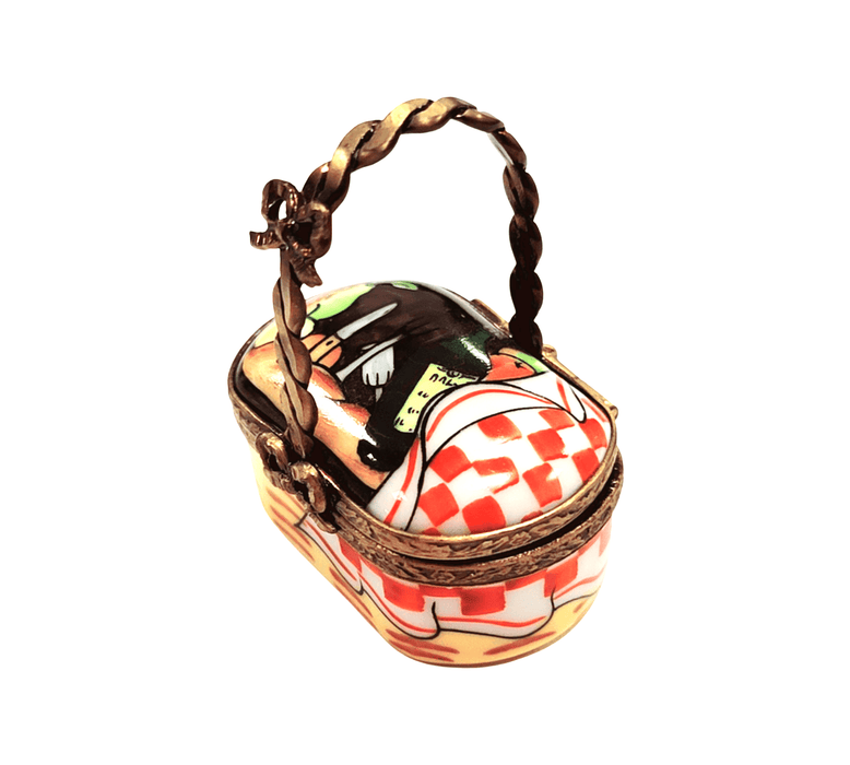 Vintage Limoges Picnic Basket for Collectors Porcelain Limoges basket home French Trinket Box