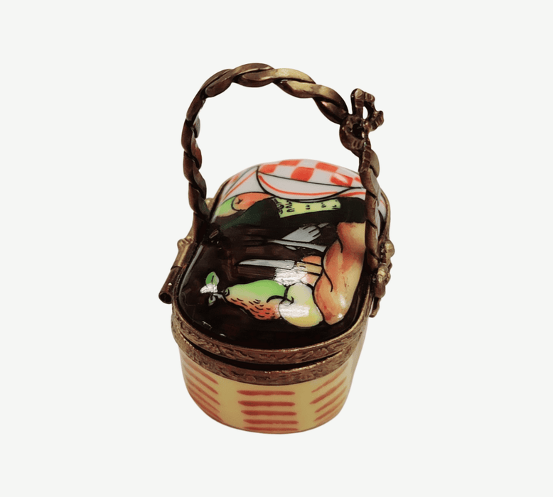 Vintage Limoges Picnic Basket for Collectors Porcelain Limoges basket home French Trinket Box