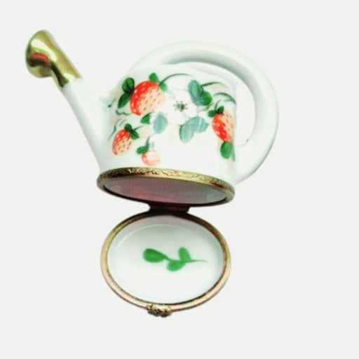 Watering Can With Strawberries for Garden Lovers Porcelain Limoges garden French Trinket Box