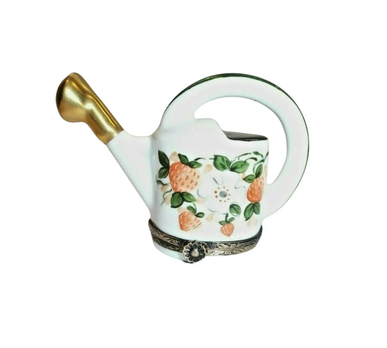 Watering Can With Strawberries for Garden Lovers Porcelain Limoges garden French Trinket Box