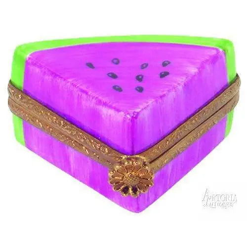 Watermelon Slice Limoges Box for Collectors Porcelain Limoges fruit French Trinket Box