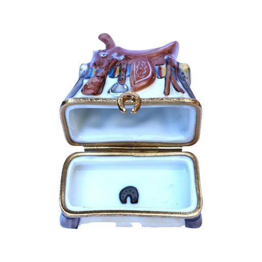 Western Saddle Limoges Box for Equestrian Collectors Porcelain Limoges sports farm animals professional French Trinket Box