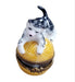 Whimsical Cat Figurine for Cat Lovers Porcelain Limoges Cat French Trinket Box