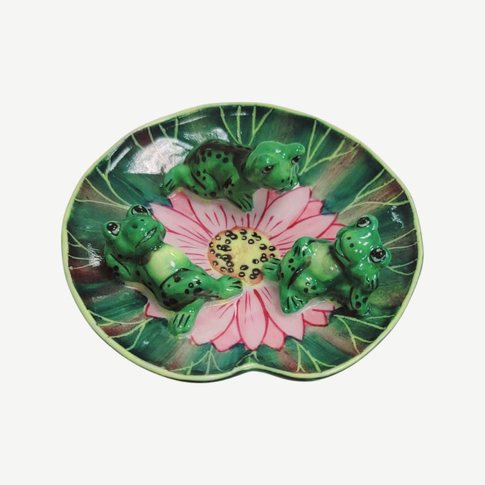 Whimsical Frogs for Frog Lovers Porcelain Limoges frog turtle French Trinket Box