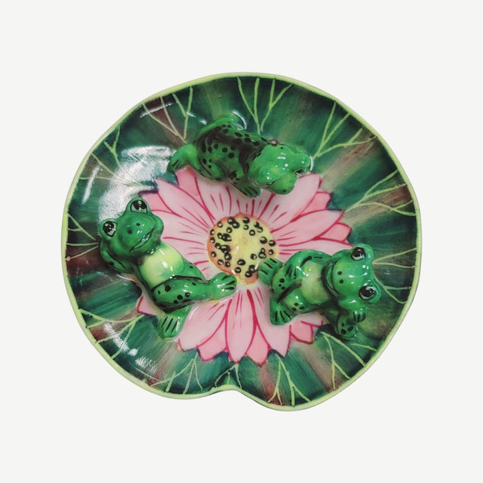 Whimsical Frogs for Frog Lovers Porcelain Limoges frog turtle French Trinket Box