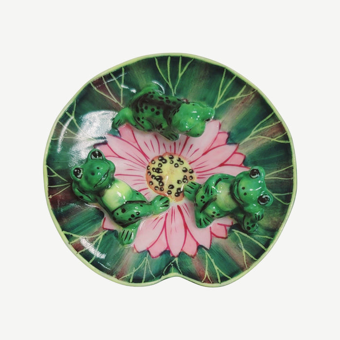 Whimsical Frogs for Frog Lovers Porcelain Limoges frog turtle French Trinket Box