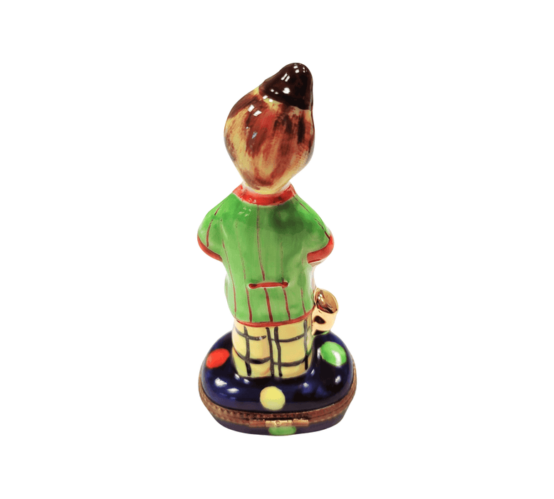 Whimsical Clown Figurine for Collectors Porcelain Limoges Circus Clown French Trinket Box