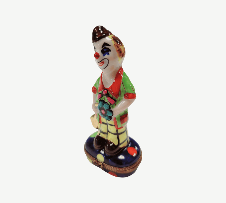 Whimsical Clown Figurine for Collectors Porcelain Limoges Circus Clown French Trinket Box
