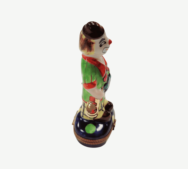 Whimsical Clown Figurine for Collectors Porcelain Limoges Circus Clown French Trinket Box