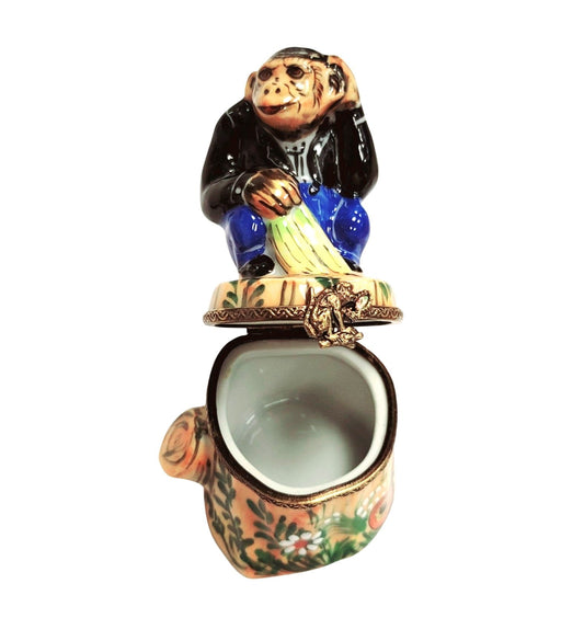 Whimsical Monkey Limoges Box for Collectors Porcelain Limoges wild animals French Trinket Box