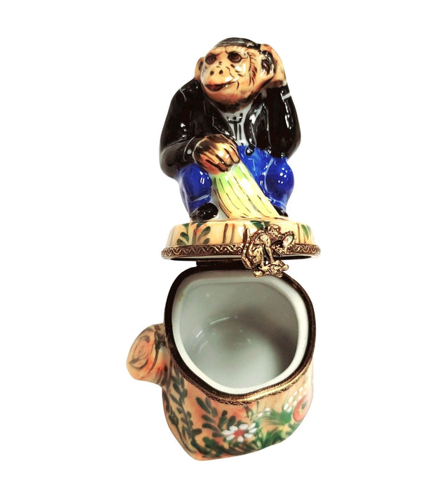 Whimsical Monkey Limoges Box for Collectors Porcelain Limoges wild animals French Trinket Box
