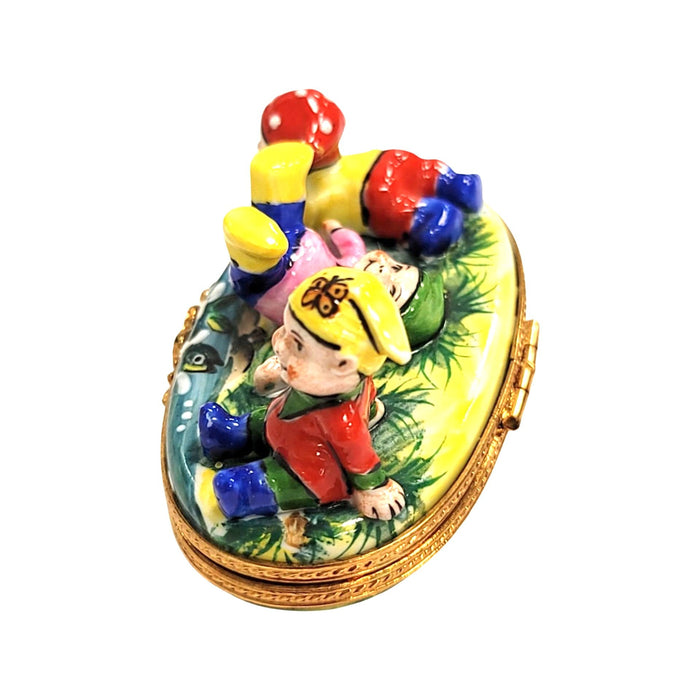 Whimsical Dwarfs Limoges Box for Home Decor Porcelain Limoges baby kids Fairy Tale myth French Trinket Box