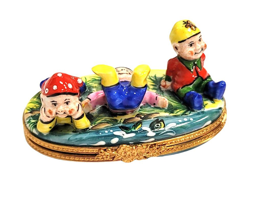 Whimsical Dwarfs Limoges Box for Home Decor Porcelain Limoges baby kids Fairy Tale myth French Trinket Box