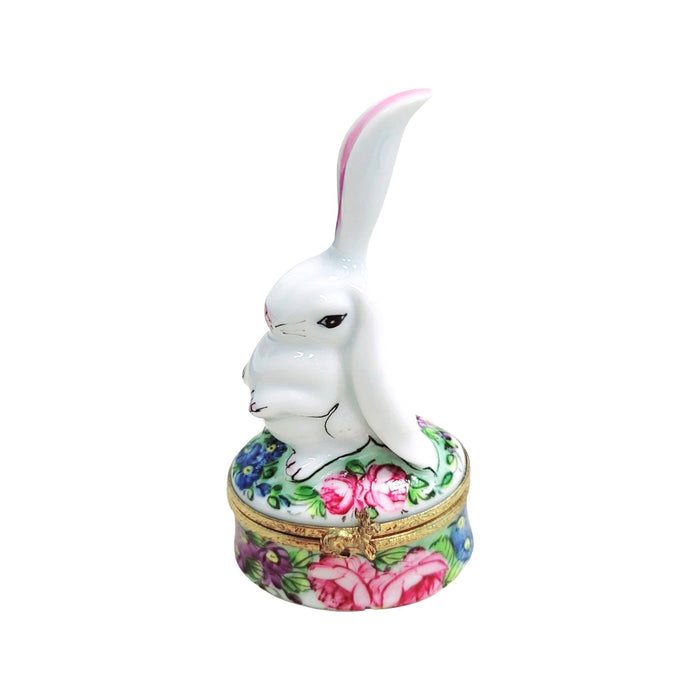 Whimsical White Rabbit Box for Collectors Porcelain Limoges easter rabbit French Trinket Box