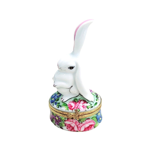Whimsical White Rabbit Box for Collectors Porcelain Limoges easter rabbit French Trinket Box
