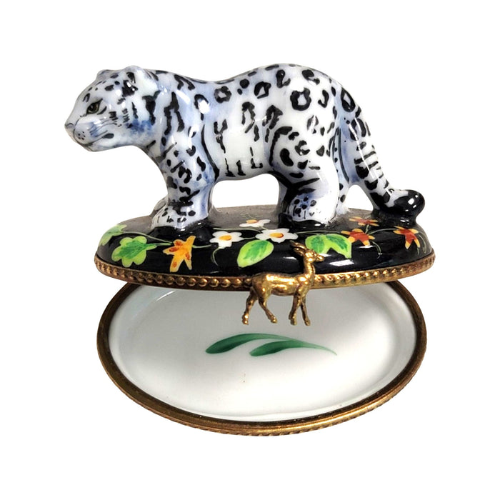 White Bengal Tiger Limoges Box for Animal Lovers Porcelain Limoges wild animal French Trinket Box