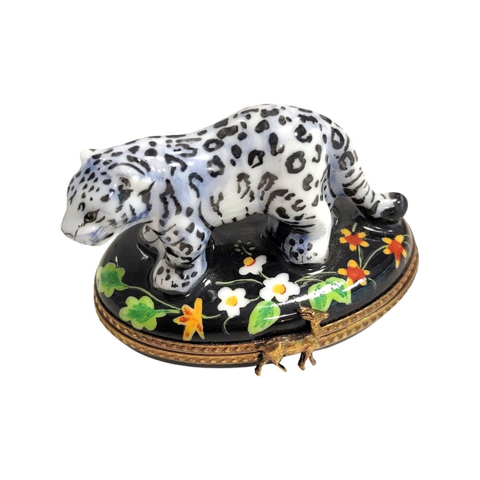 White Bengal Tiger Limoges Box for Animal Lovers Porcelain Limoges wild animal French Trinket Box