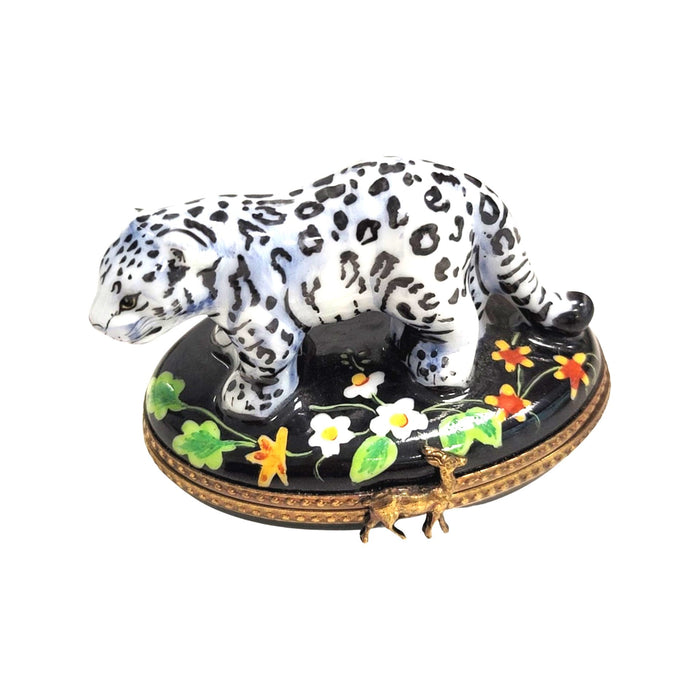 White Bengal Tiger Limoges Box for Animal Lovers Porcelain Limoges wild animal French Trinket Box