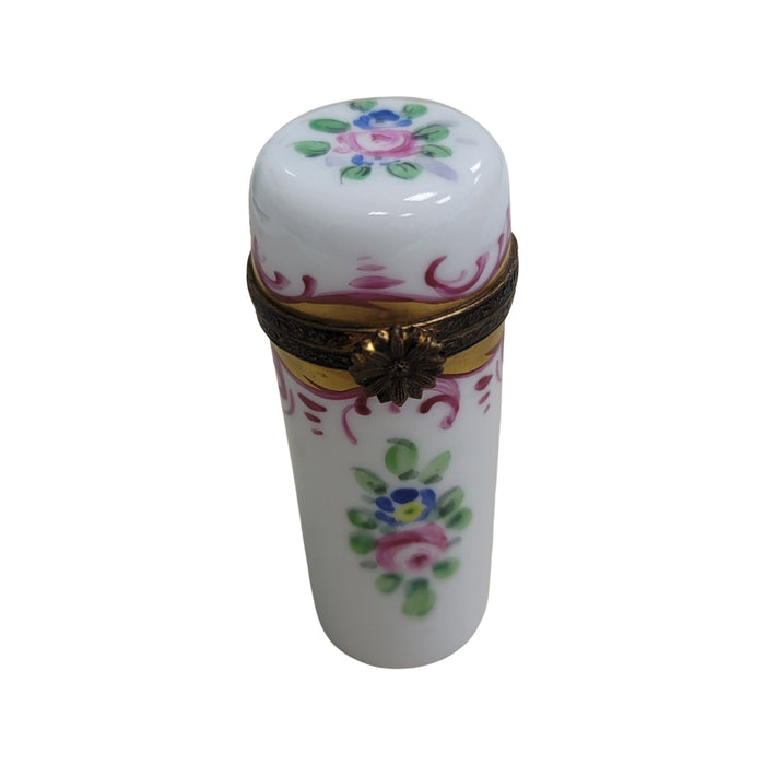 White Cyllinder Tall Pill-LIMOGES BOXES traditional-CH11M105