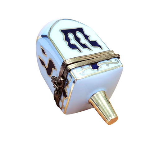 White Dreidel Limoges Box for Hanukkah Celebration Porcelain Limoges jewish French Trinket Box