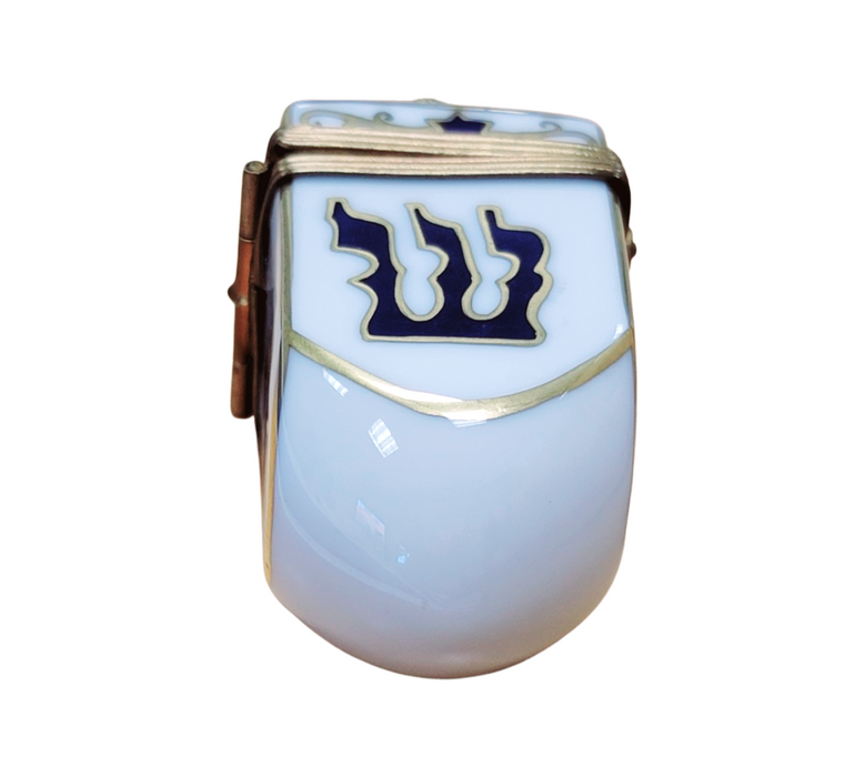 White Dreidel Limoges Box for Hanukkah Celebration Porcelain Limoges jewish French Trinket Box