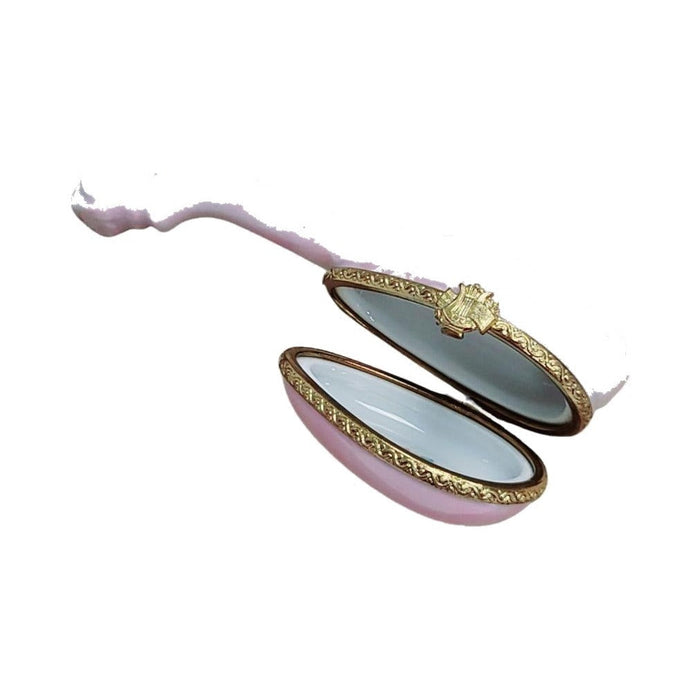 Fine art lovers will admire this White Mandolin Instrument Limoges box
