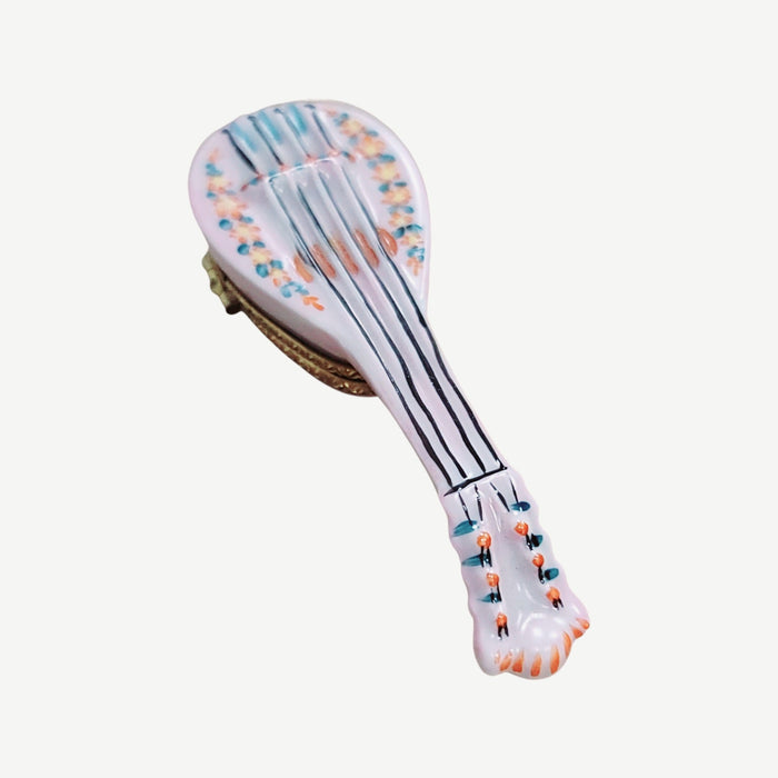 White Porcelain Mandolin Box for Music Lovers Porcelain Limoges music limoges travel world French Trinket Box