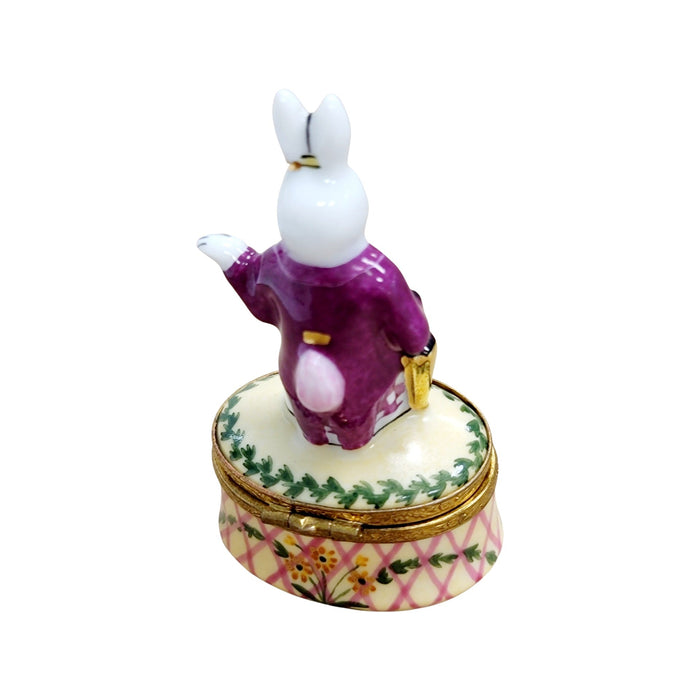 Elegant White Rabbit Figurine Limoges Box Collectible