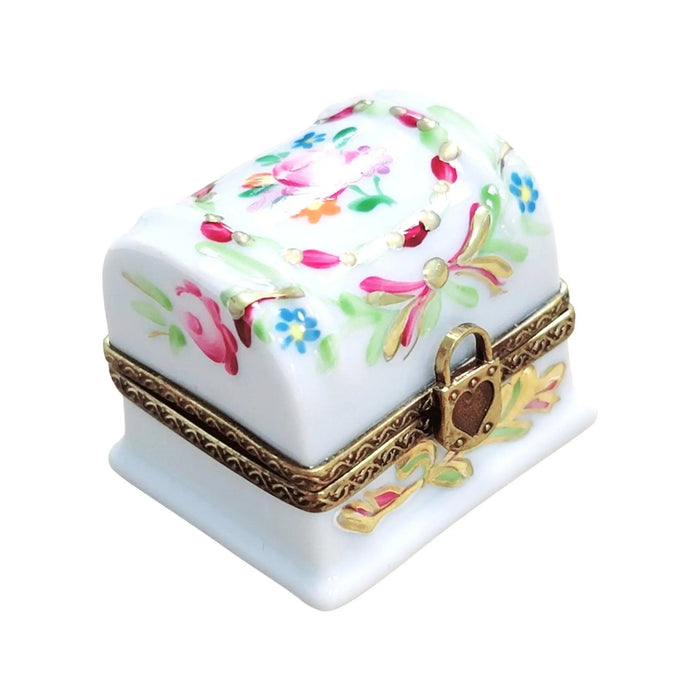 White Rose Trinket Box for Elegant Gifting Porcelain Limoges furniture French Trinket Box