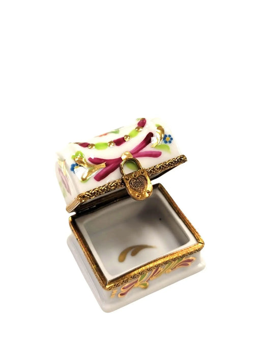 White Rose Trinket Box for Elegant Gifting Porcelain Limoges furniture French Trinket Box