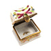 Artisan-painted White Chest Roses Locket Clasp Limoges box from France, a cherished collectible