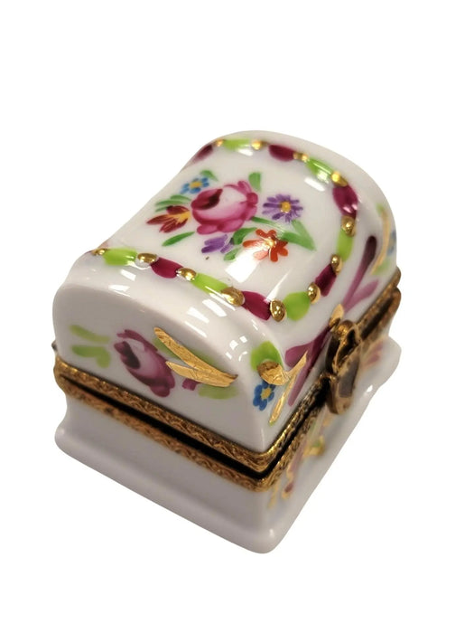 White Rose Trinket Box for Elegant Gifting Porcelain Limoges furniture French Trinket Box