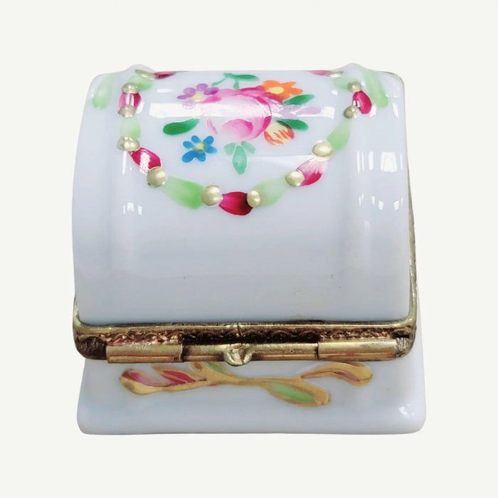 White Rose Trinket Box for Elegant Gifting Porcelain Limoges furniture French Trinket Box