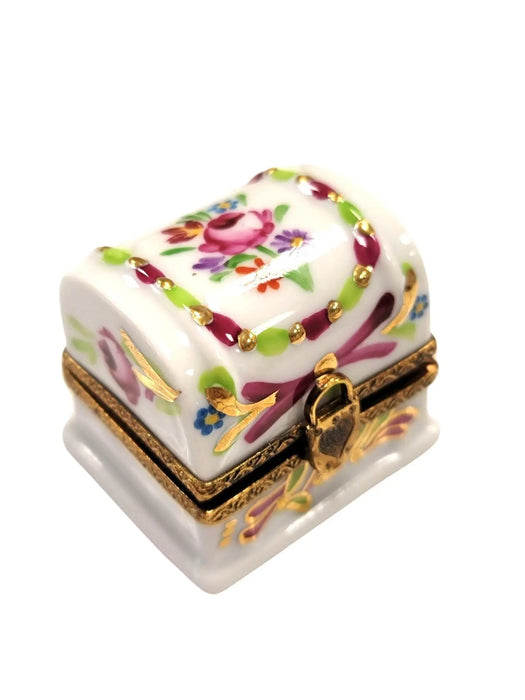 White Rose Trinket Box for Elegant Gifting Porcelain Limoges furniture French Trinket Box