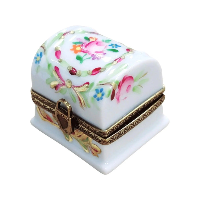 White Rose Trinket Box for Elegant Gifting Porcelain Limoges furniture French Trinket Box