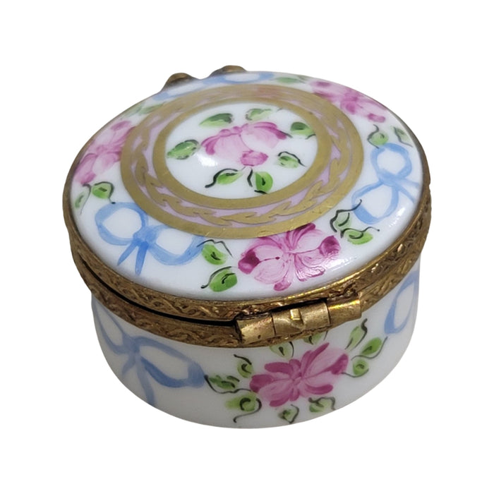 White Round Pill-LIMOGES BOXES traditional-CH6D241