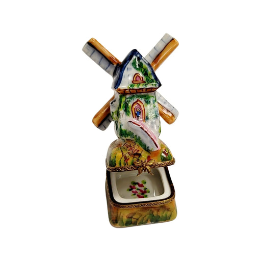 Windmill Delight for Collectors Porcelain Limoges Beach Ocean World Travel French Trinket Box