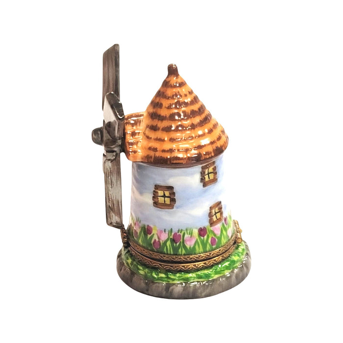 Windmill Tulip Charm for Collectors Porcelain Limoges garden travel French Trinket Box