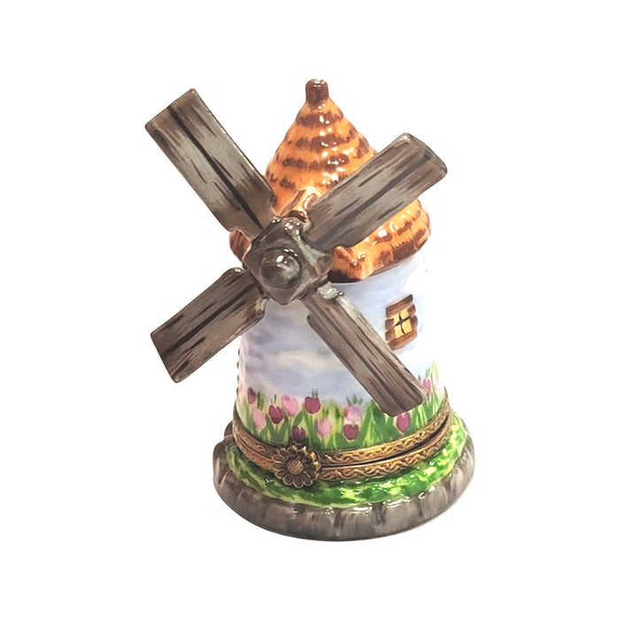 Windmill Tulip Charm for Collectors Porcelain Limoges garden travel French Trinket Box