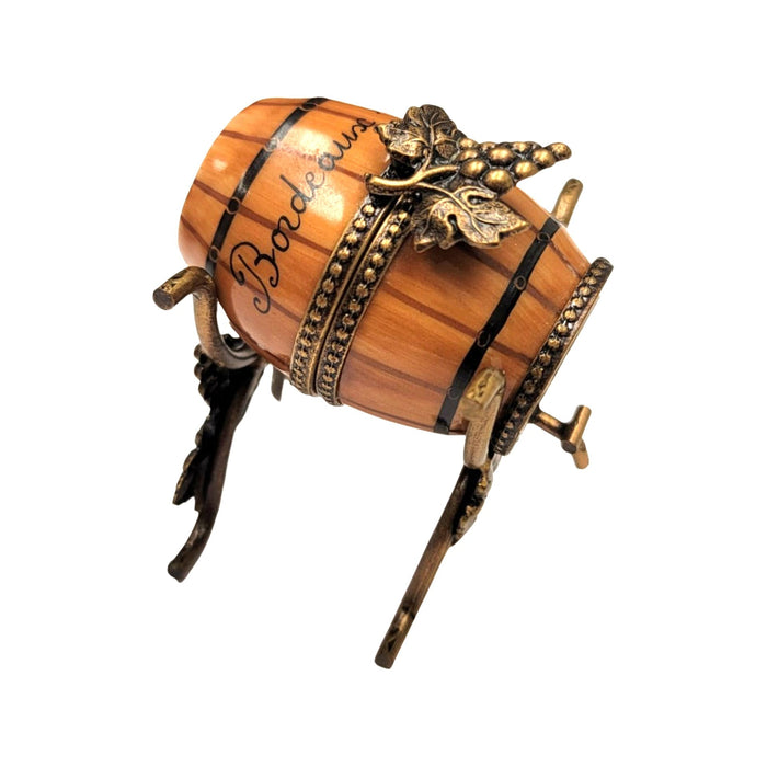 Wine Barrel Limoges Box for Wine Lovers Porcelain Limoges spirits champagne wine French Trinket Box