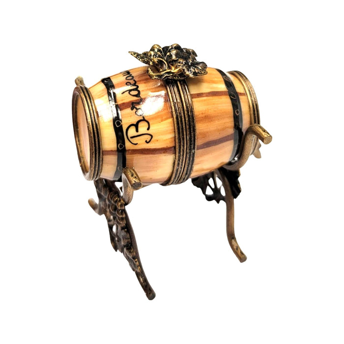 Wine Barrel Limoges Box for Wine Lovers Porcelain Limoges spirits champagne wine French Trinket Box