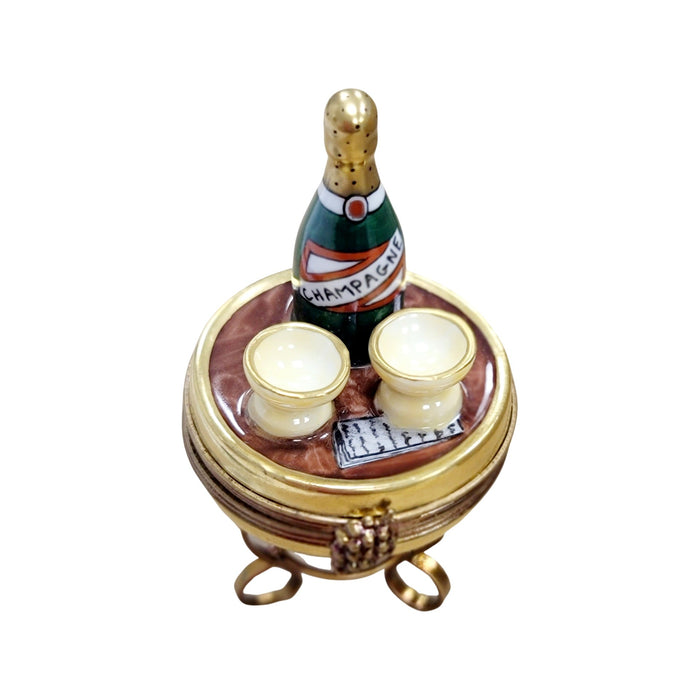 Wine on Table Limoges Box Porcelain Figurine-wine spirit special Limoges Box furniture home-CH2P196