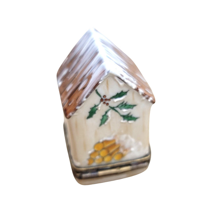 Winter Garden Shed Charm for Garden Lovers Porcelain Limoges xmas winter Home French Trinket Box